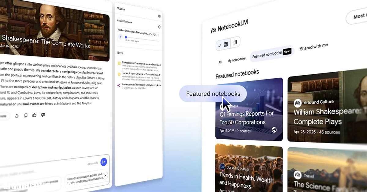 يجلب تحديث Google NotebookLM "دفاتر ملاحظات مميزة": محتوى حصري من The Economist و The Atlantic والمزيد!