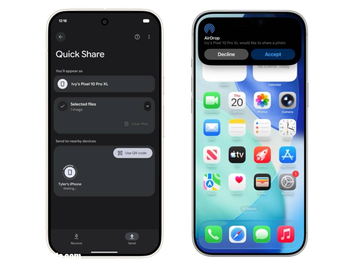 أصبح Pixel 10 أول هاتف يعمل بنظام Android يدعم رسميًا مشاركة الملفات مع Apple