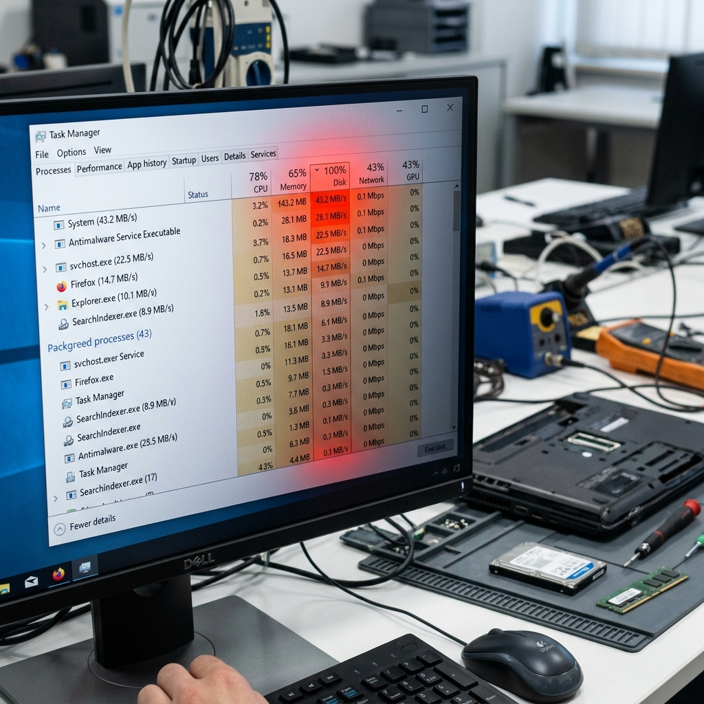 حل مشكلة Disk Usage 100% في ويندوز 11 و 10: دليل شامل ومجرب
