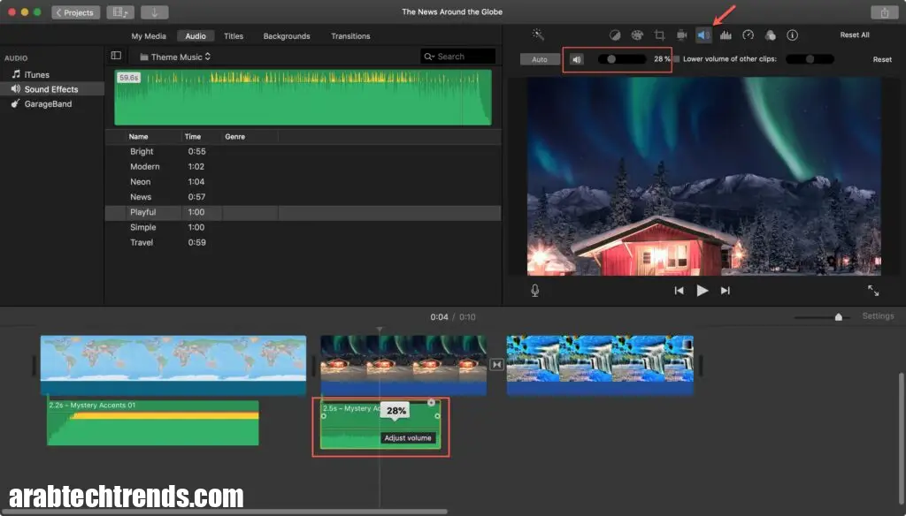 أفضل 12 برنامج تحسين جودة فيديو 4K للكمبيوتر 2024 106 Adjust Volume Audio Clip iMovie Mac- أفضل 12 برنامج تحسين جودة فيديو 4K للكمبيوتر 2024