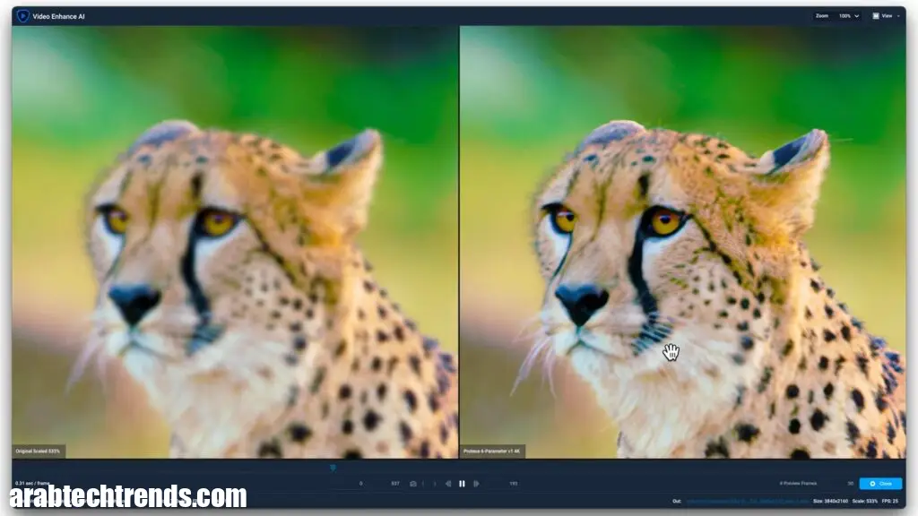 أفضل 12 برنامج تحسين جودة فيديو 4K للكمبيوتر 2024 103 Topaz Video Enhance AI 2 3- أفضل 12 برنامج تحسين جودة فيديو 4K للكمبيوتر 2024