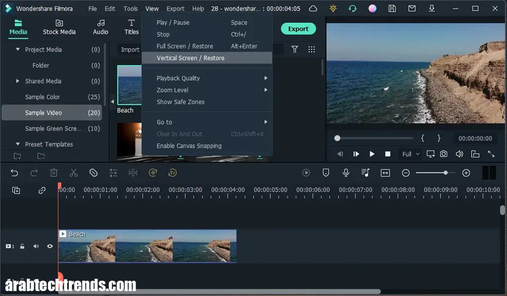 أفضل 12 برنامج تحسين جودة فيديو 4K للكمبيوتر 2024 104 verticle screen filmora- أفضل 12 برنامج تحسين جودة فيديو 4K للكمبيوتر 2024
