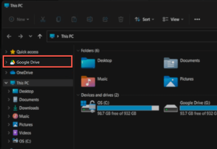 كيفية إضافة جوجل درايف إلى File Explorer 40 كيفية إضافة جوجل درايف إلى File Explorer