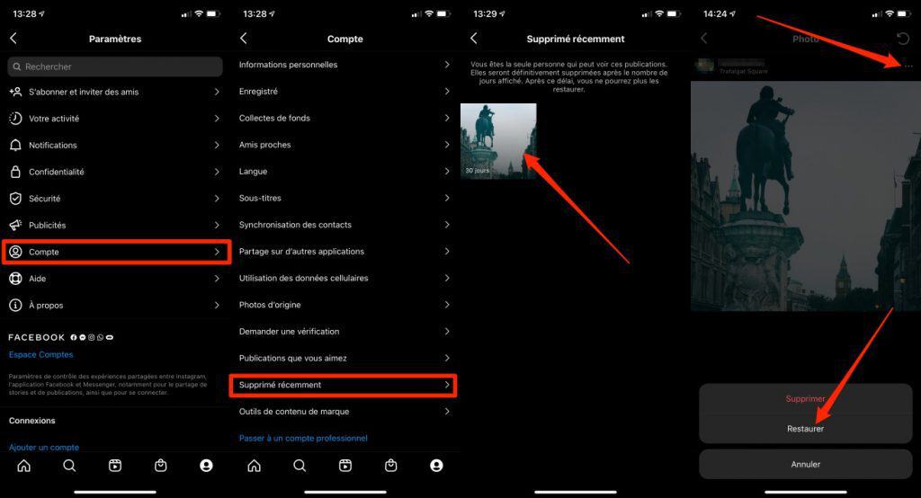 كيفية استعادة الصور أو مقاطع الفيديو المحذوفة من Instagram استعادة الصور أو مقاطع الفيديو المحذوفة من Instagram