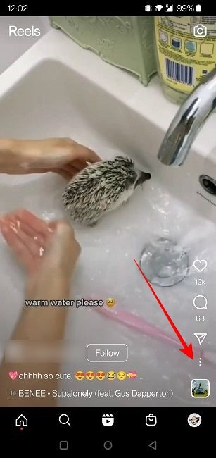 أفضل 6 طرق لتنزيل Instagram Reels 50 قم بتنزيل خيار Instagram Reels Three Dots