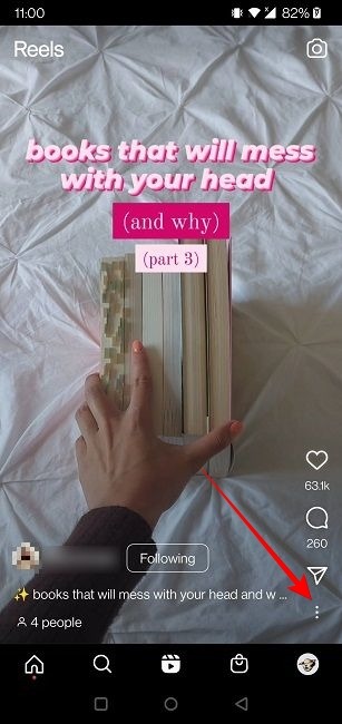 أفضل 6 طرق لتنزيل Instagram Reels 44 قم بتنزيل Instagram Reels Three Dot Menu