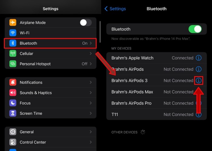 كيفية تحديث برنامج AirPods الثابت عبر جهاز ماك أو أيفون 78 إعدادات بلوتوث Airpods