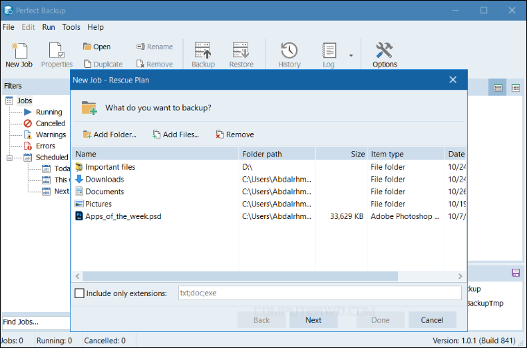 إنشاء نسخة احتياطية من ملفاتك باستخدام Perfect Backup مجانًا 19 إنشاء نسخة احتياطية من ملفاتك باستخدام Perfect Backup مجانًا