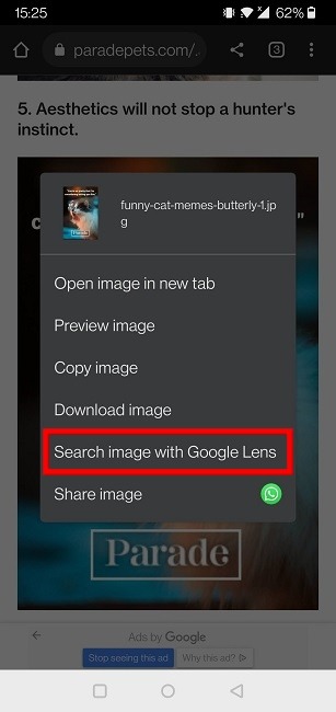 كيفية العثور على مصدر صورة في اندرويد 112 قم بإجراء بحث عكسي عن الصور في Android Chrome Search Lens