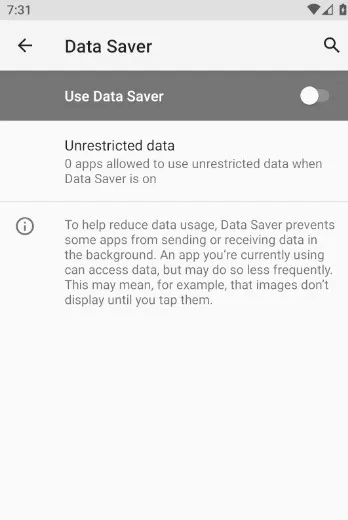 كيفية حظر الوصول إلى الإنترنت تمامًا لتطبيقات معينة على Android - android Android Apps Internet Data Saver Off.jpg - كيفية حظر الوصول إلى الإنترنت تمامًا لتطبيقات محددة على Android