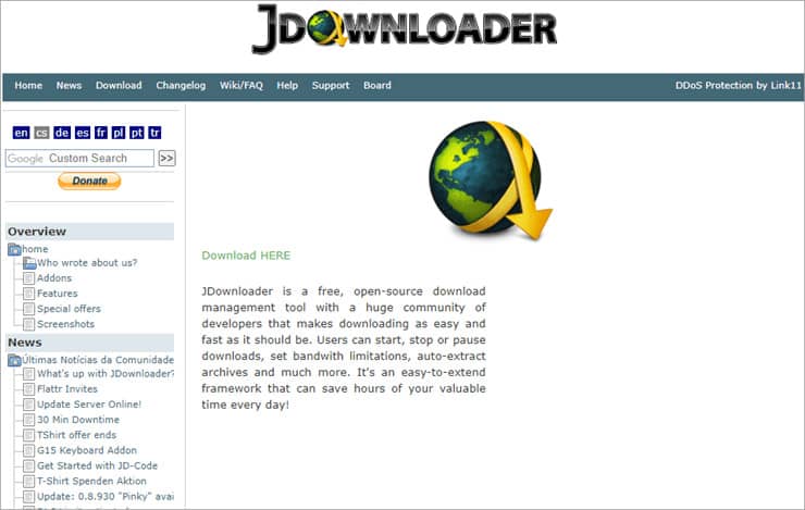 أفضل برامج تنزيل من الإنترنت إلى الكمبيوتر مجانًا (أسرع) - 221 برنامج JDownloader