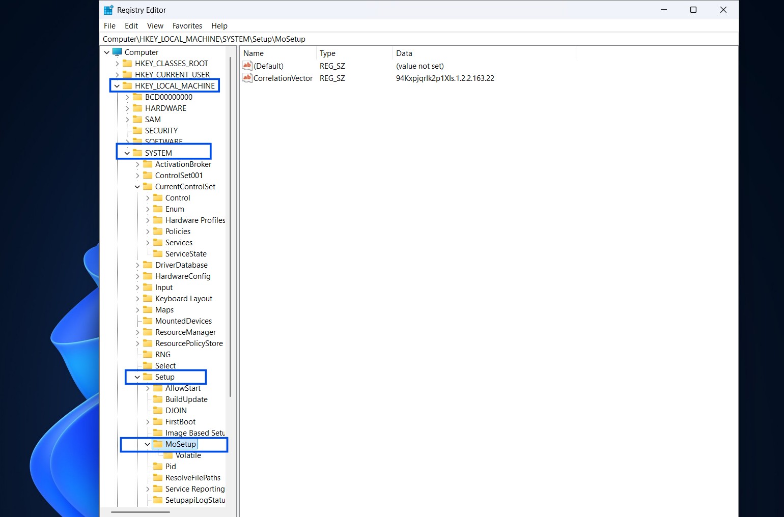 تثبيت Windows 11 على أجهزة غير مدعومة: تجاوز TPM والمعالج (الحل النهائي) 51 قم بإنشاء مفتاح MoSetup في سجل Windows