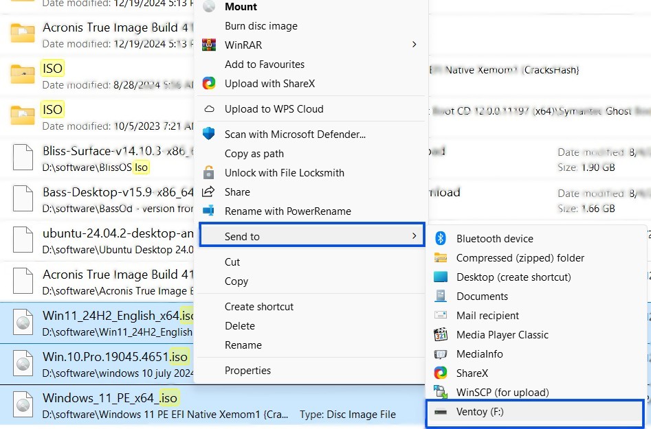 تثبيت Windows 11 على أجهزة غير مدعومة: تجاوز TPM والمعالج (الحل النهائي) 55 نقل ملفات ISO متعددة لنظام التشغيل إلى Ventoy